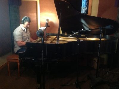 Working on my first cd at Chris Gage's Moonhouse Studio